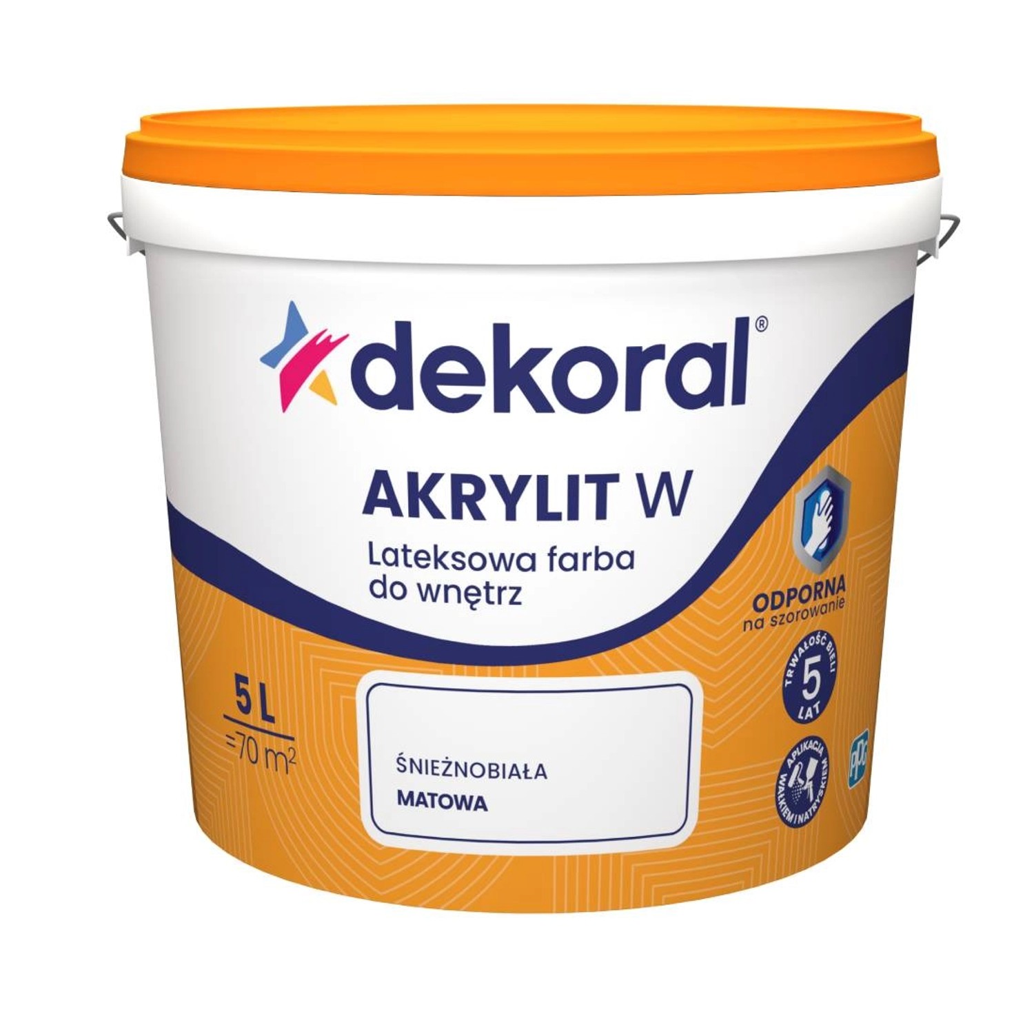 Farba Dekoral Akrylit W biała 5 l