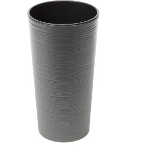 Grafitowa doniczka Lilia Dluto, Ø 30 cm, żłobiona powierzchnia, do użytku wewnątrz i na zewnątrz.