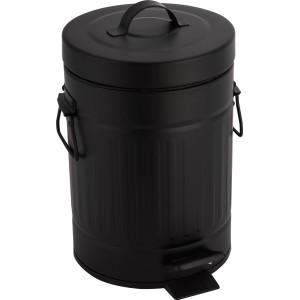 Czarny matowy kosz na kosmetyki w stylu retro z pedałem, pojemność 3 litry.