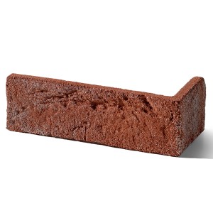 Czerwona płytka narożna t.b.t. do dekoracyjnych okładzin ściennych.