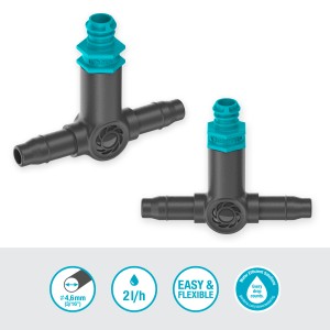 Gardena Kroplownik rzędowy, 2 l/h, zestaw 10 sztuk do systemów Micro-Drip, do nawadniania rzędów roślin.