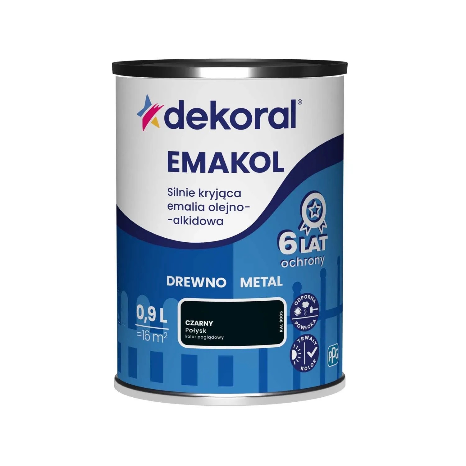 Dekoral Emalia Emakol Strong czarna 900 ml