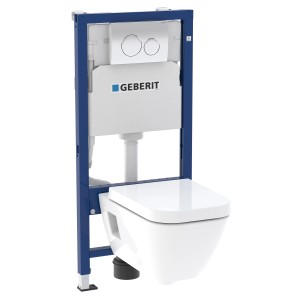 Zestaw WC t.b.t. ze spłuczką podtynkową i przyciskiem.