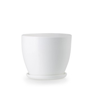 Doniczka z podstawką biały - 21  cm