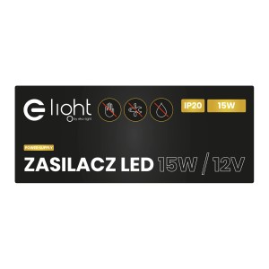 Transformator LED 15W/12V do taśm LED, IP20, firmy t.b.t.