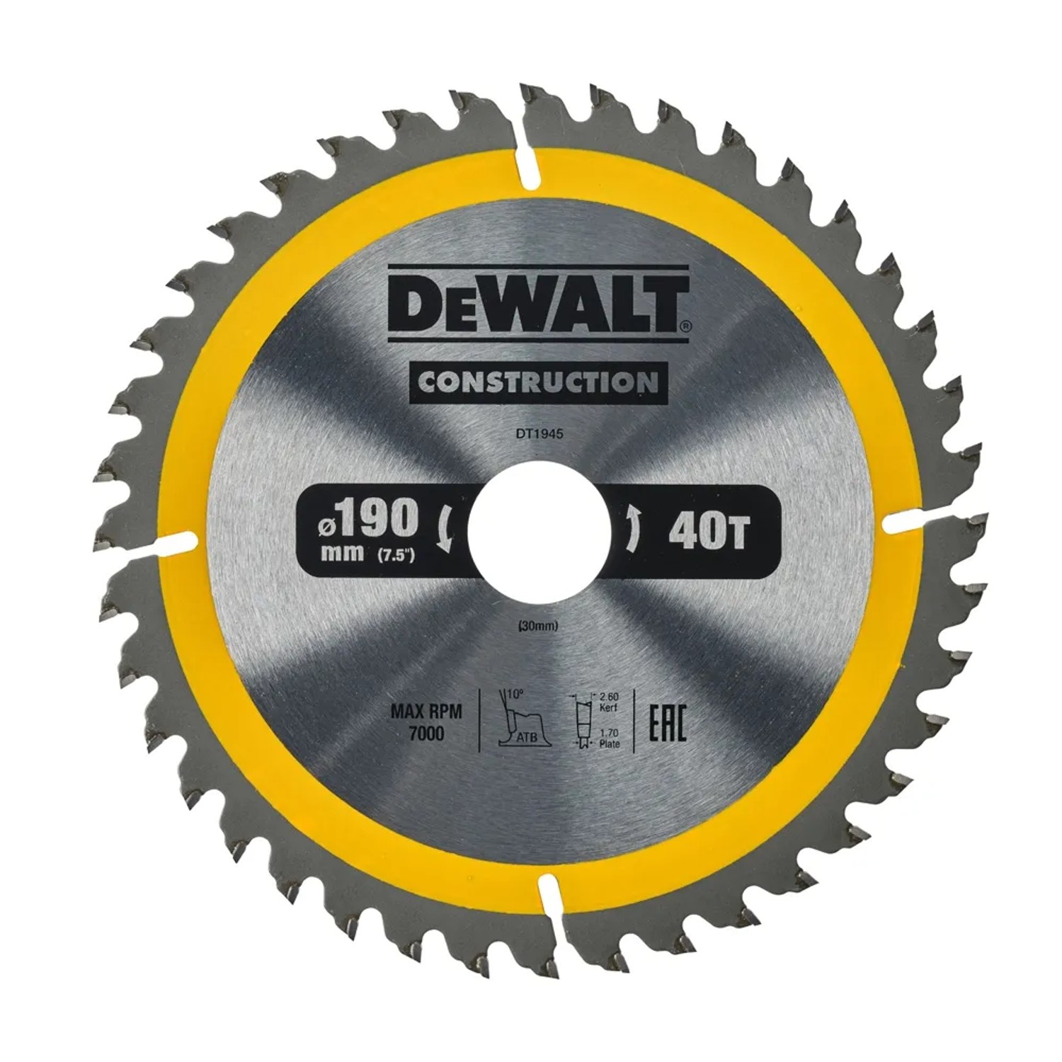 Dewalt Tarcza pilarska 190x30mm/40 zębów