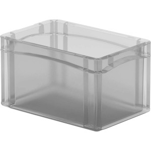 Przezroczysty Eurobox System Box, 30x20x17 cm, pełna ściana, do modułowego przechowywania.