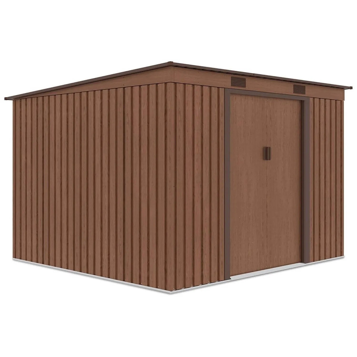 Domek ogrodowy metalowy Oregon Walnut - 261x241 cm, wys. 176 cm