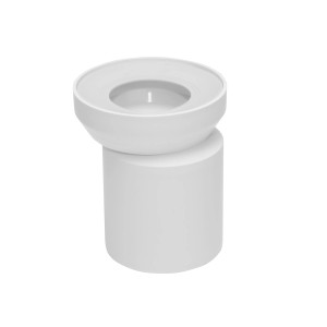 Białe złącze WC, kształtka rurowa do toalety.