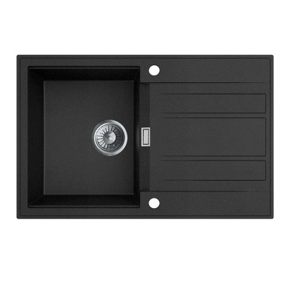 Zlewozmywak Fashion 1-kom. z ociekaczem, grafitowy 78x50 cm