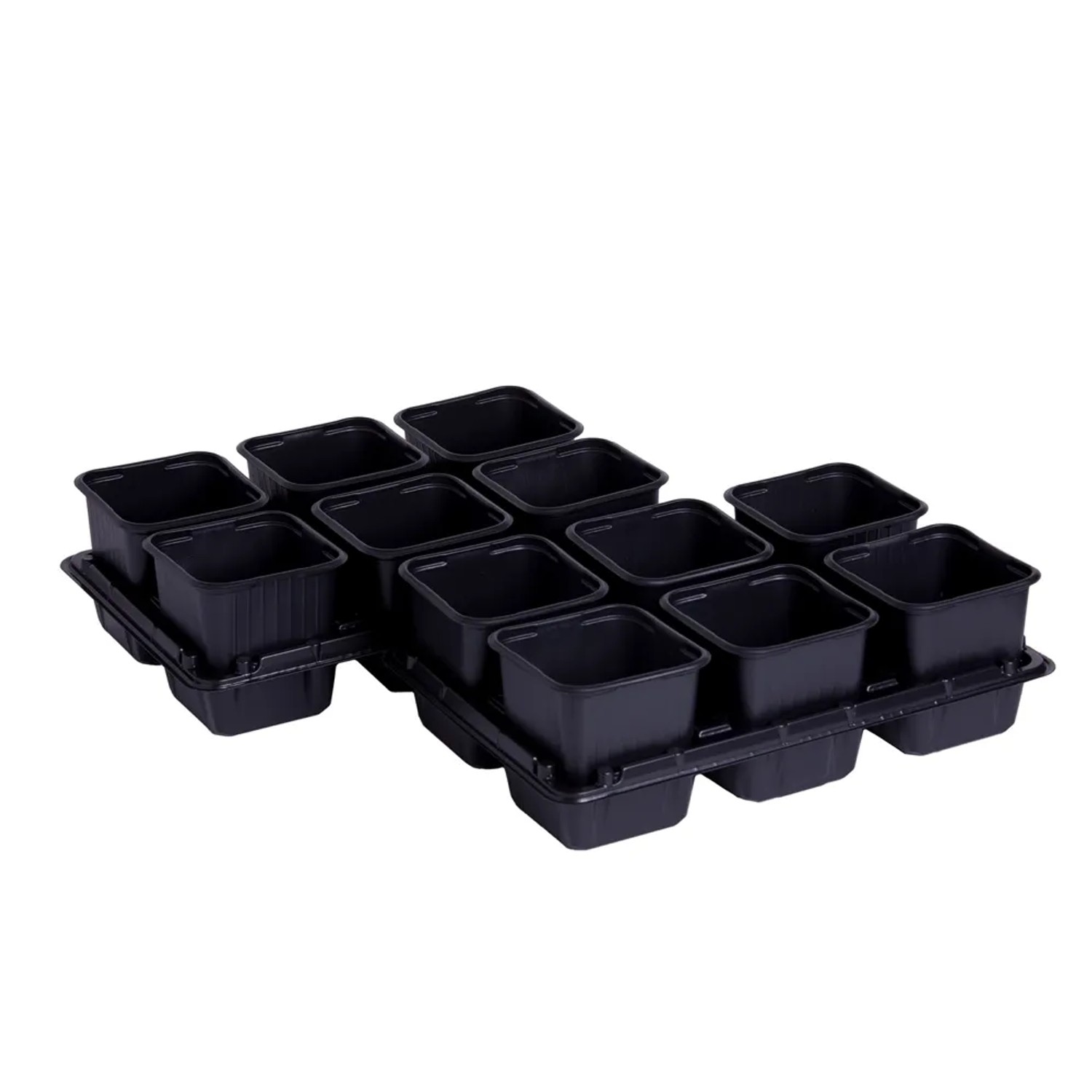 Zestaw doniczek do rozsady 8 cm 12 szt. + 2 tace