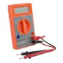 Multimetr Orangjo VC502, pomarańczowy, z przewodami pomiarowymi. Miernik do elektroniki.