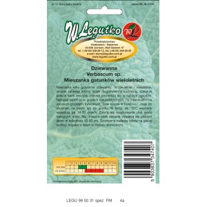 Torebka z nasionami z zdjęciem dziewanny (Verbascum sp.).