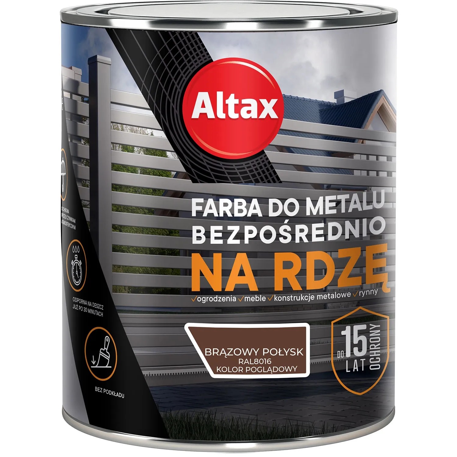 Altax Farba do metalu brązowy połysk 0,75L
