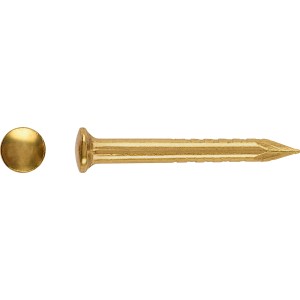 Zestaw mosiądzowanych gwoździ z okrągłą główką LUX, Ø 0,8 mm, długość 11 mm, 200 sztuk, do lekkich mocowań.