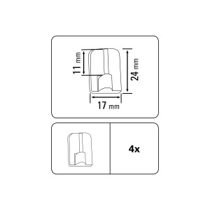 Gardinia samoprzylepne haczyki do karniszy, Ø 11 mm, białe, 4 szt., wymiary