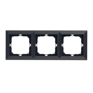Potrójna ramka t.b.t. do włączników i gniazdek, ciemnoszara.