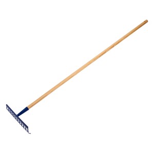 Grabie ogrodowe LUX z 12 zębami i drewnianym trzonkiem 150 cm do prac ogrodowych.