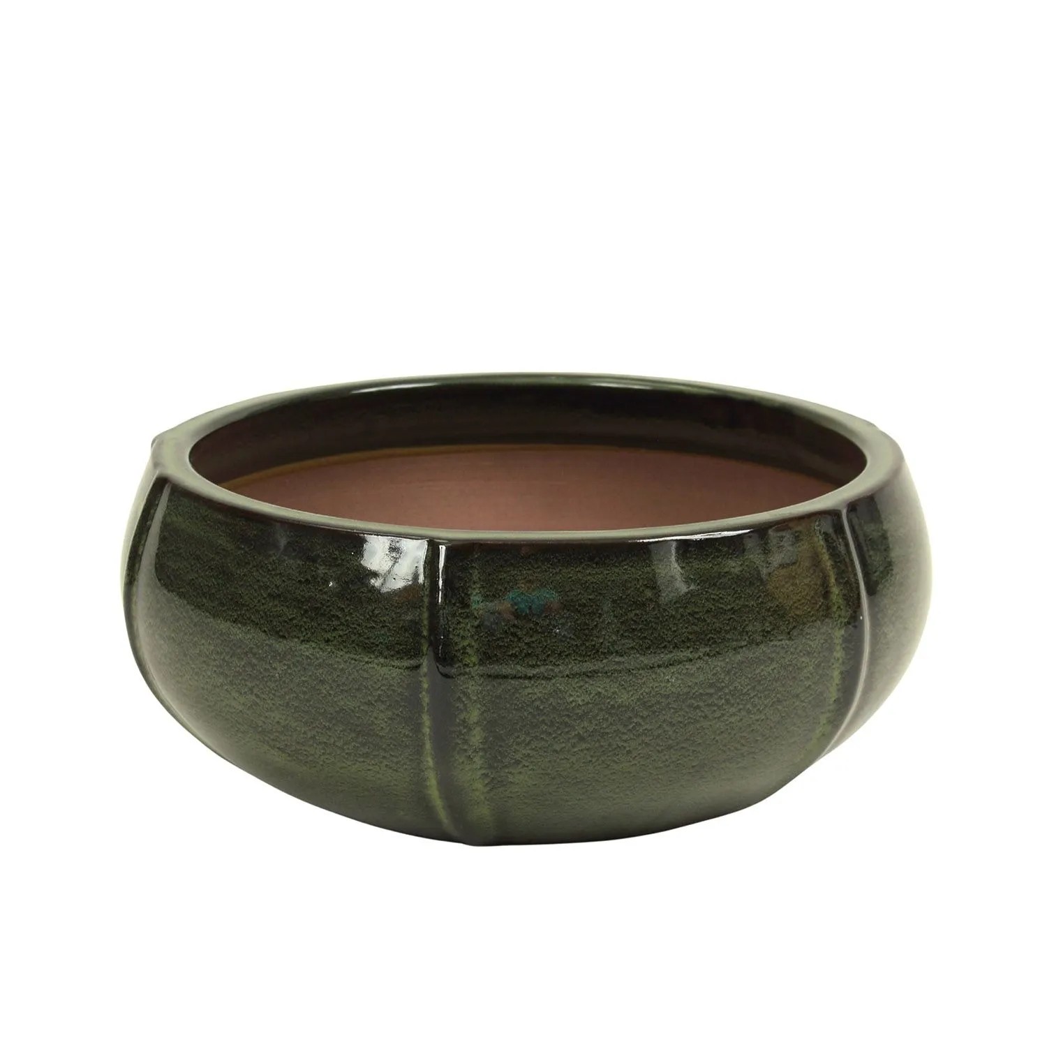 Donica Rib szkliwiona zielona - 43,5x17,5 cm