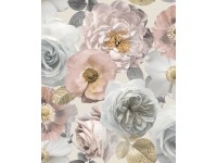 Tapeta papierowa KWIATY beżowe