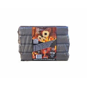 Brykiet drzewny, 12 sztuk, 10 kg, paliwo do kominka i pieca.