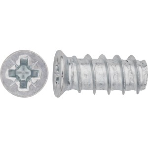 Wkręt do mebli z łbem płaskim, Ø 6 mm x 14,5 mm, napęd PZ, ocynkowany, 20 sztuk
