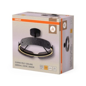 OSRAM Plafon LED DECOR CURVE FELT CEILING 33W 3000K 1000lm ciemnoszary