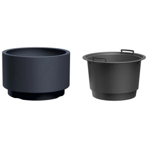 t.b.t. antracytowe doniczki: Okrągły kształt i wkład na rośliny z uchwytami.