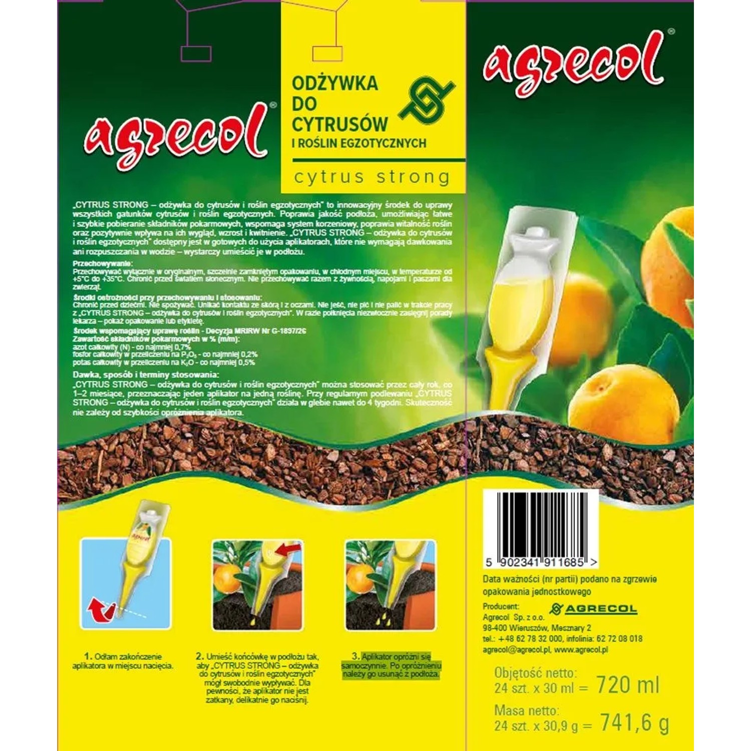 Agrecol Cytrus Strong nawóz do cytrusów kroplownik 30 ml_2