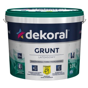 Dekoral Grunt Lateksowy, wiadro 10L. Środek do głębokiego gruntowania, do wewnątrz i na zewnątrz.
