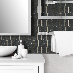 Mozaika ścienna samoprzylepna płytka Czarny Marmur 27x27