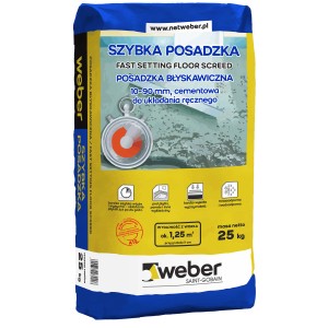 Worek szybkiej posadzki Weber, 25kg, do szybkich napraw podłóg.