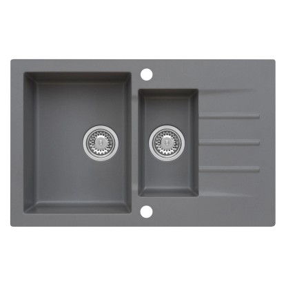 Zlewozmywak Mojito 1,5-kom. z półociekaczem, szary 79x50 cm