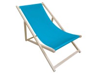 Leżak plażowy drewniany niebieski