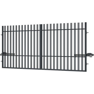 Brama ogrodzeniowa metalowa, panelowa z napędem