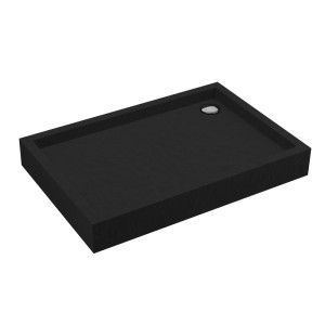 Brodzik prostokątny Schedpol Mittel 80x100x16 cm czarny strukturalny