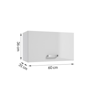 Biała szafka wisząca (60x36x31 cm) do zestawów mebli kuchennych.