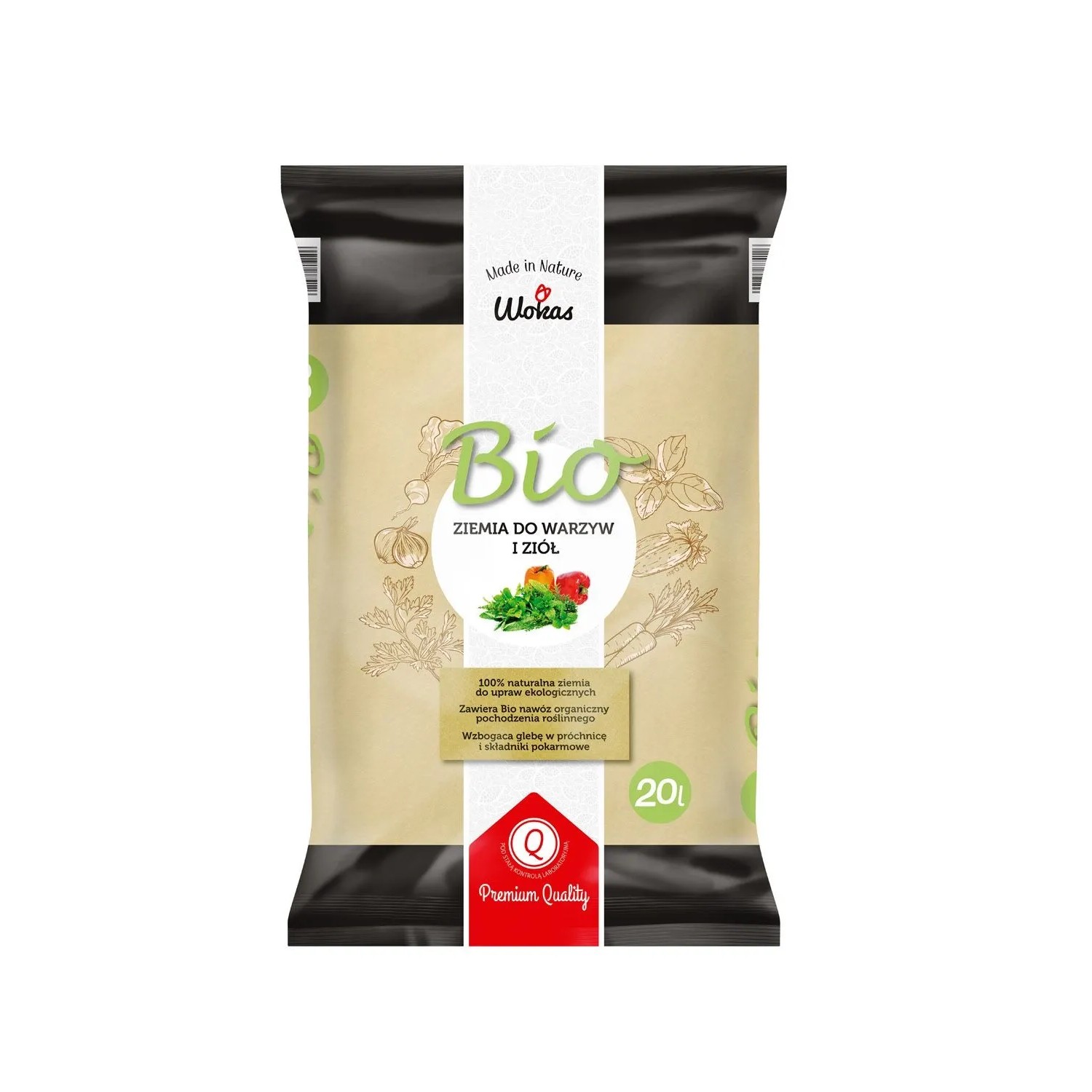 Wokas Podłoże Bio do warzyw i ziół 20L