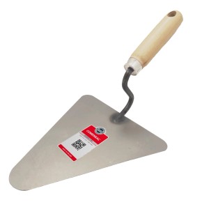 Kielnia trójkątna LUX Classic 180 mm, kielnia murarska z drewnianą rączką i trójkątnym ostrzem ze stali węglowej.