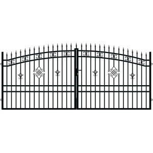 Czarna metalowa brama ogrodzeniowa t.b.t. do ogrodu lub na podjazd.