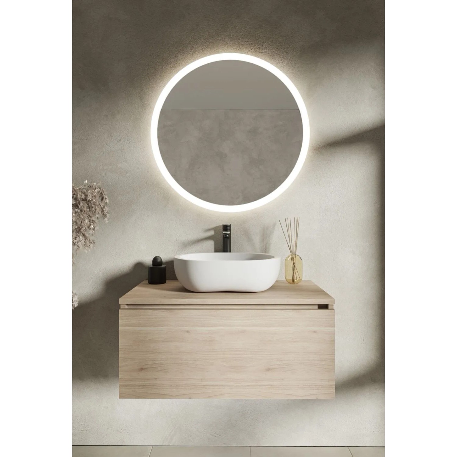 Lustro LED Galaxy Białe 80cm