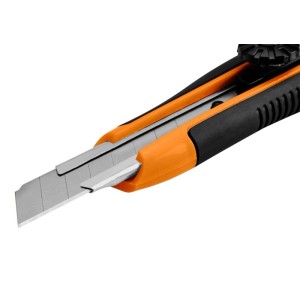 NEO TOOLS Nóż z ostrzem łamanym, blokada śrubowa 18 mm