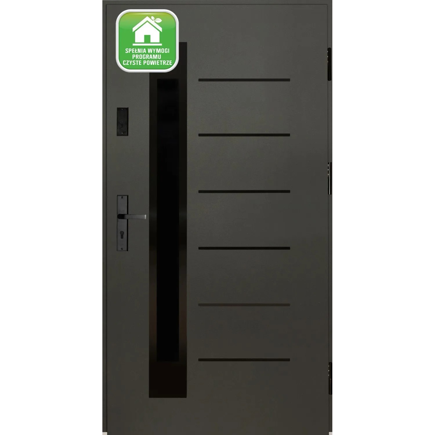 Splendoor Drzwi zewnętrzne Sella Antracyt 90P otwierane na zewn. 103x208