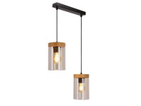 Candellux Lampa wisząca Arist 2x max. 60W E27 drewno i czerń