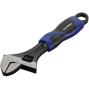 Klucz nastawny LUX Comfort, 250 mm, z niebiesko-czarną rękojeścią. Klucz i ściągacz dla majsterkowiczów.