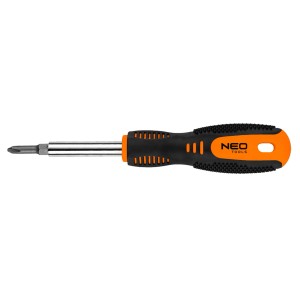 Śrubokręt NEO z pomarańczowo-czarną rączką. Narzędzie dla majsterkowiczów i profesjonalistów.