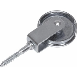 Bloczek linowy 50 mm ze stali ocynkowanej ze śrubą do lin do 8 mm.