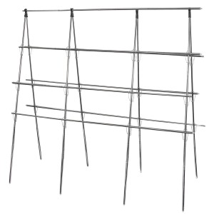 Metalowa kratka ogrodowa, idealna do roślin pnących i warzyw.