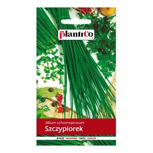 Opakowanie nasion szczypiorku: Świeże, zielone zioła do ogrodu.