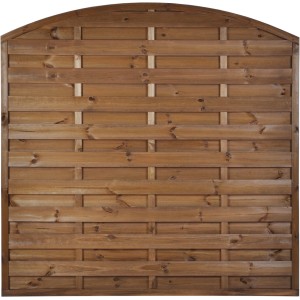 Panel ogrodzeniowy drewniany t.b.t. z zaokrąglonym wykończeniem, brązowy.